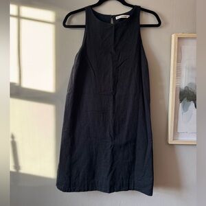 Abercrombie & Fitch High-Neck Linen Blend Mini Dress